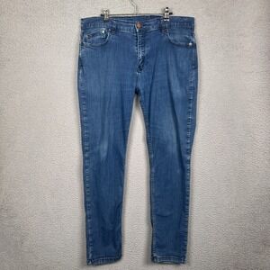 Mugsy Jeans Mens 36x32 Studio Blue Stretch Preppy Ultra Flexible Denim Comfort